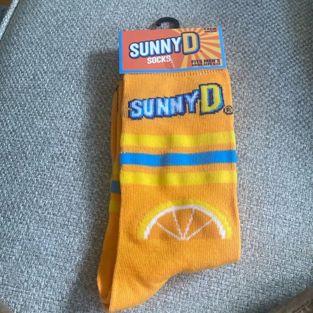 Sunny D Orange Drink Novelty Crew Socks
